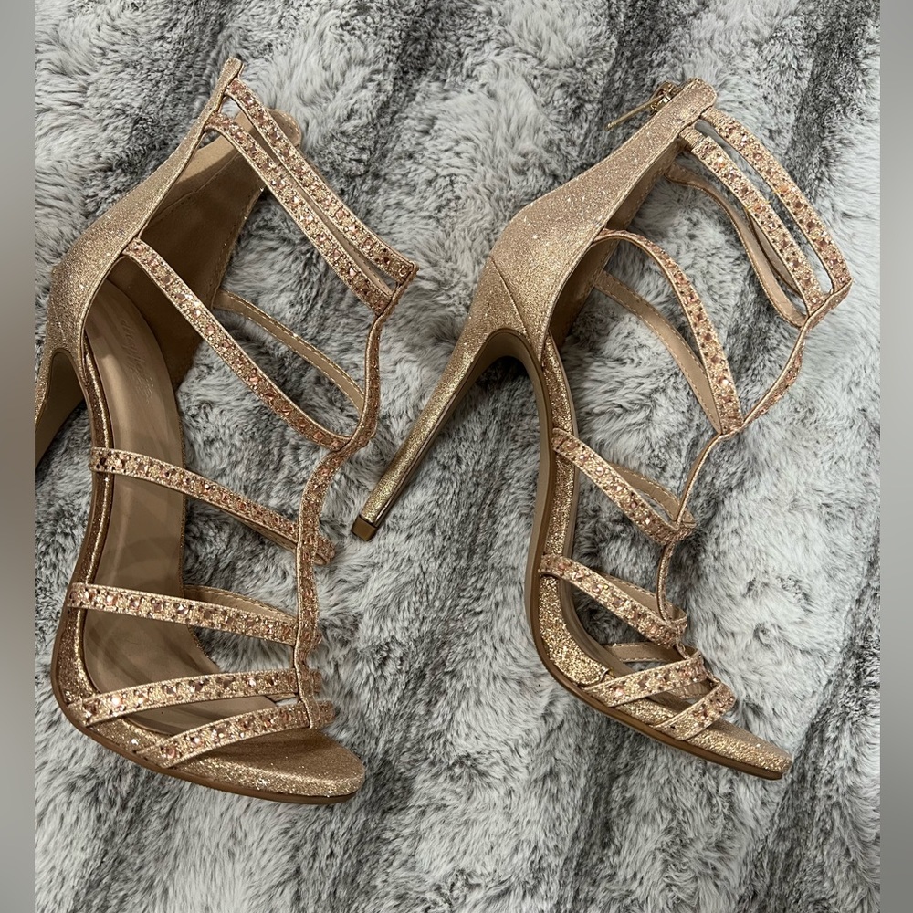 Gold high heels